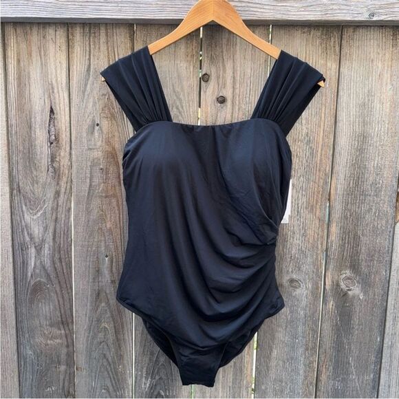 JANTZEN GLAMOUR ONE PIECE BLACK WOMENS SIZE 14 - Picture 7 of 10